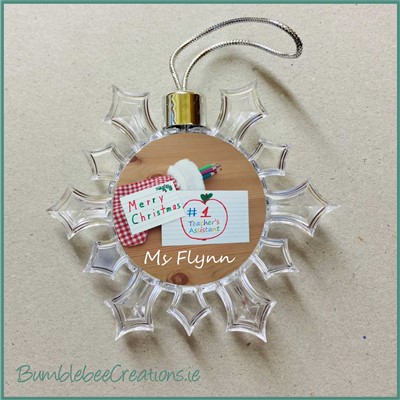 Teachers Assistant Christmas Dome Tree Ornament